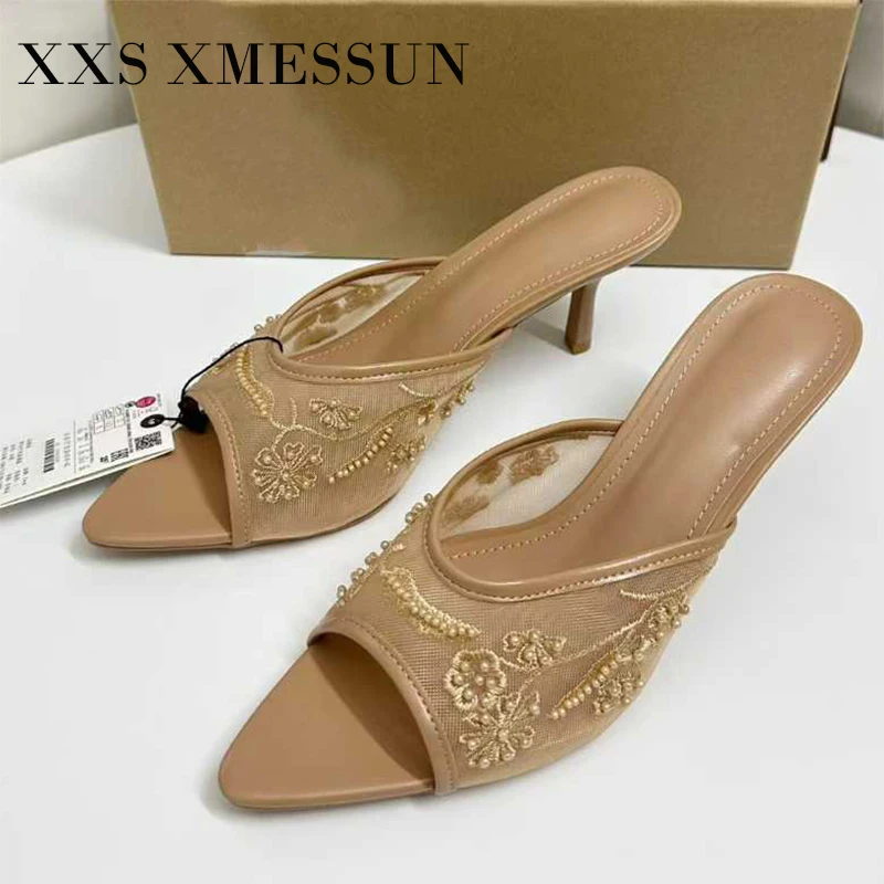 XXS XMESSUN 2026 New Summer Pointed Toe Thin High Heels Woman Slippers Fashion Breathable Mesh Stripper Party Slides Shoes
XXS XMESSUN 2026 New Summer Pointed Toe Thin High Heels Woman Slippers Fashion Breathable Mesh Stripper Party Slides Shoes
