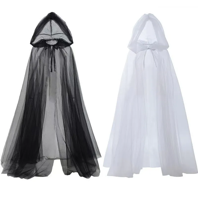 1pc Halloween Hooded Cloak, Dark Halloween Long Mesh, Cool Unisex Cape, Playing Witch Cloak
1pc Halloween Hooded Cloak, Dark Halloween Long Mesh, Cool Unisex Cape, Playing Witch Cloak