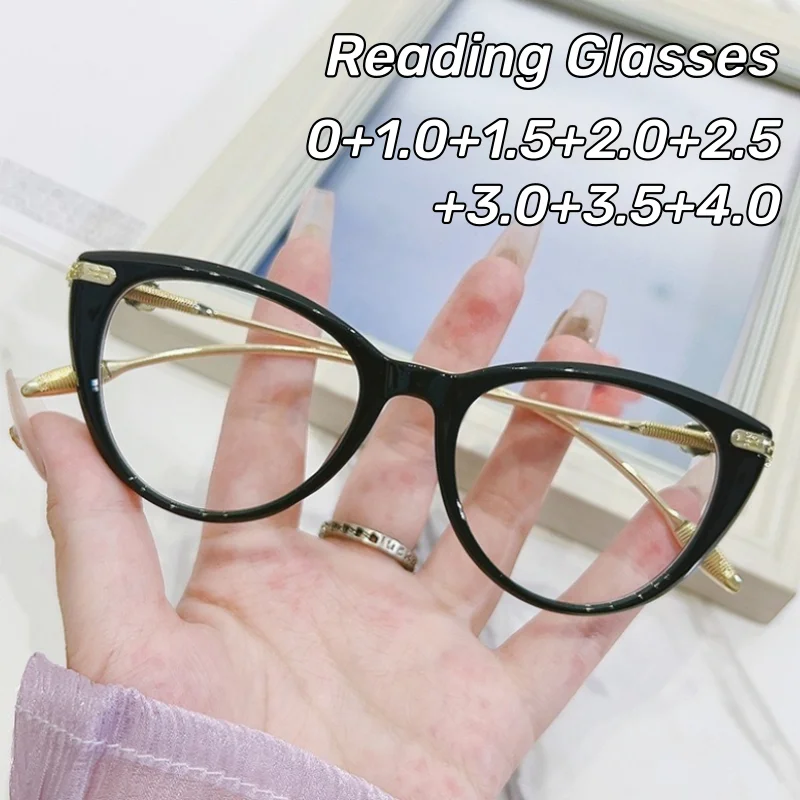 Retro Large Frame Cat Eye Presbyopia Glasses Fashion Ultra-light Women's High-definition Anti-blue Light Glasses Diopter To +4.0
Retro Large Frame Cat Eye Presbyopia Glasses Fashion Ultra-light Women's High-definition Anti-blue Light Glasses Diopter To +4.0