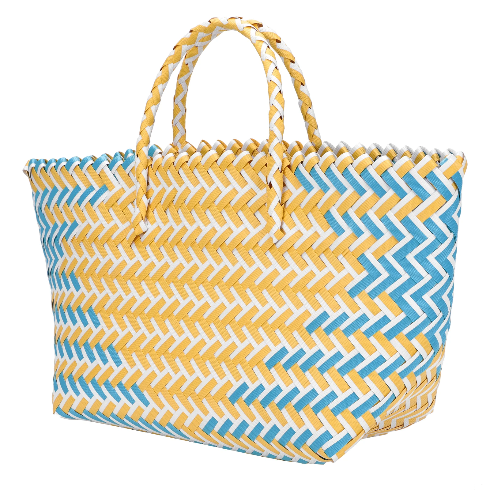 Hand-knitted Bag Women Tote Purse Blue Reusable Shopping Large Capacity Striped Casual Shoulder Bag Plastic Storage
Hand-knitted Bag Women Tote Purse Blue Reusable Shopping Large Capacity Striped Casual Shoulder Bag Plastic Storage