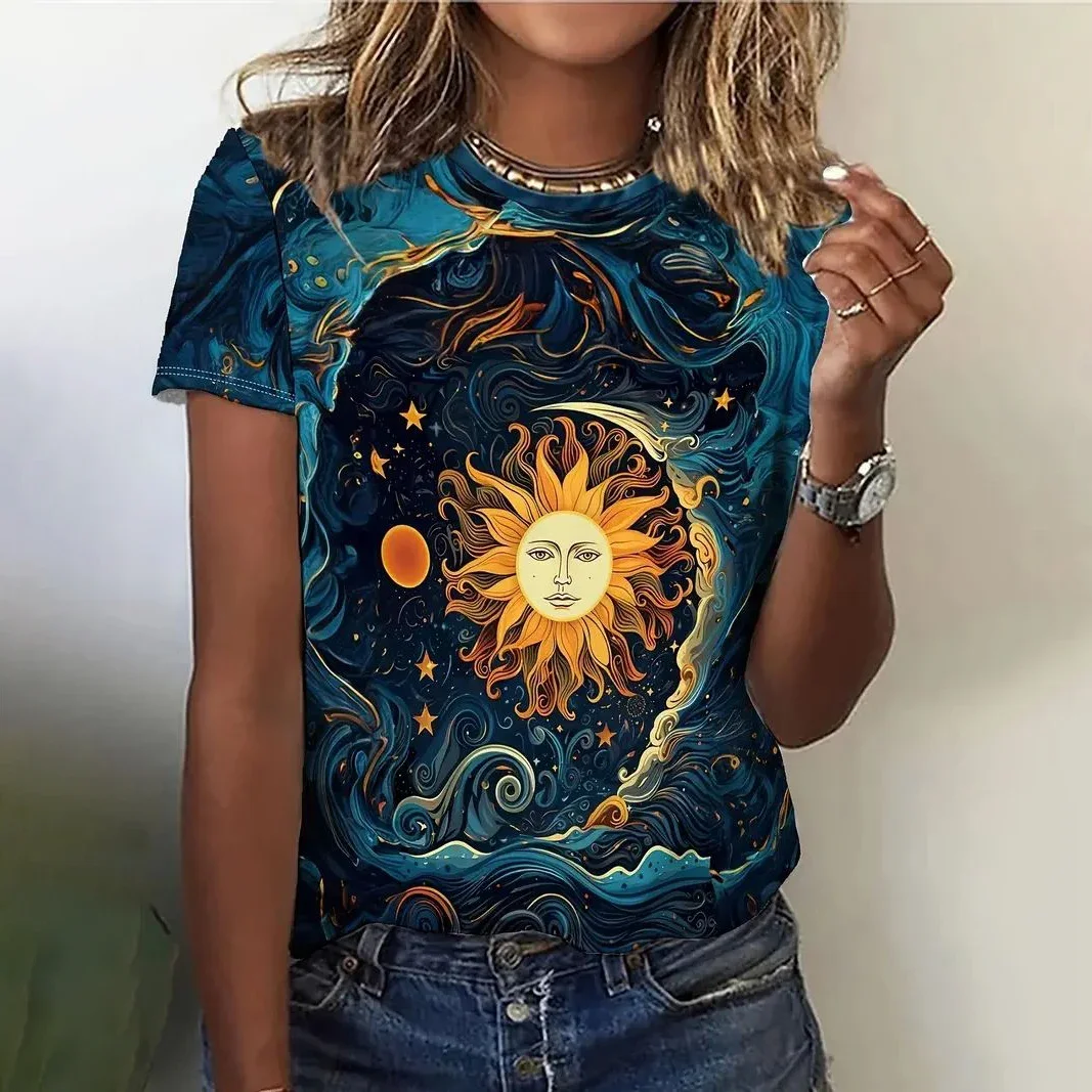 Summer Women's T-Shirt Graphic Print Casual Short Sleeve Tee Street Fashion Crew Neck T-Shirt Female oversized Clothing pullover
Summer Women's T-Shirt Graphic Print Casual Short Sleeve Tee Street Fashion Crew Neck T-Shirt Female oversized Clothing pullover
