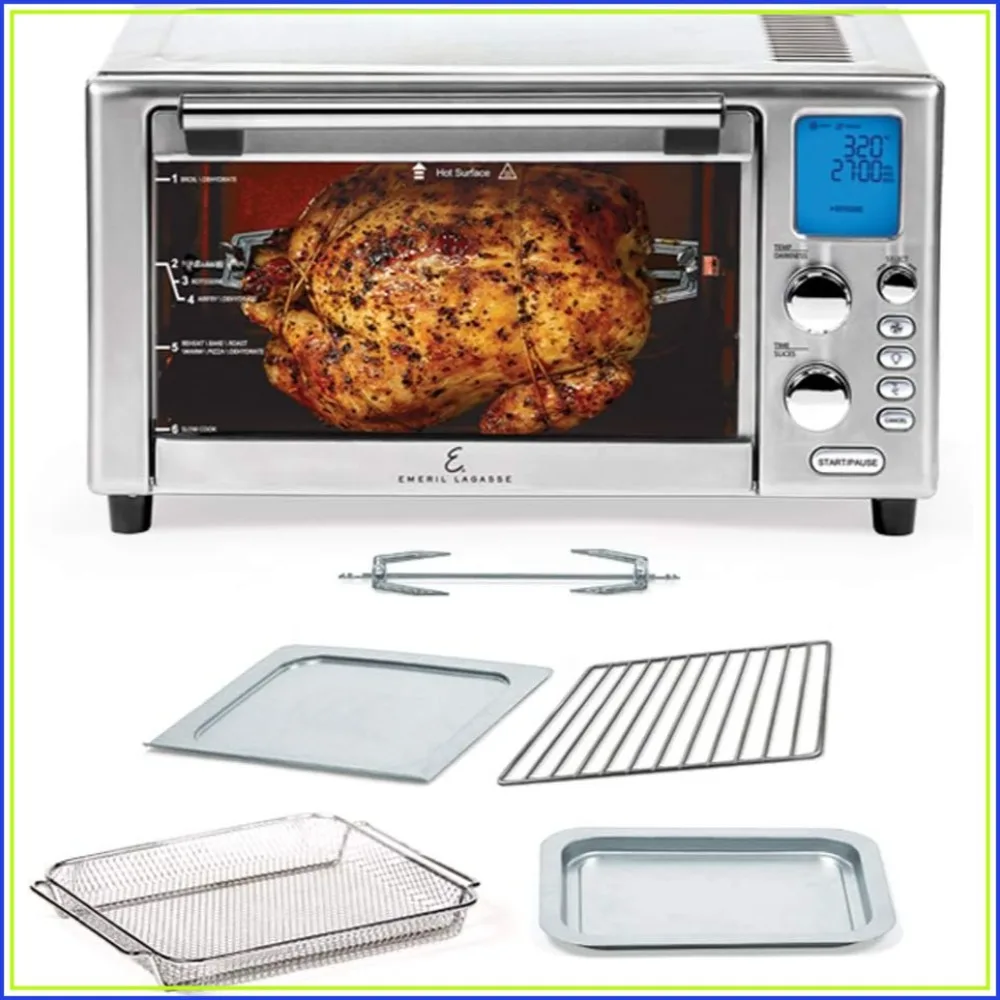 360° Air Fryer, XL 9-in-1, 12 Presets: Bake, Rotisserie, Broil, Pizza, Slow Cook, Toaster, Stainless Steel
360° Air Fryer, XL 9-in-1, 12 Presets: Bake, Rotisserie, Broil, Pizza, Slow Cook, Toaster, Stainless Steel