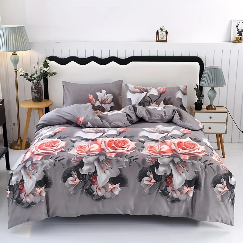 3 шт., мягкий, приятный для кожи пододеяльник из полиэстера с цветочным принтом, комплект из трех предметов (одна пододеяльник плюс две наволочки), подходит
3 шт., мягкий, приятный для кожи пододеяльник из полиэстера с цветочным принтом, комплект из трех предметов (одна пододеяльник плюс две наволочки), подходит