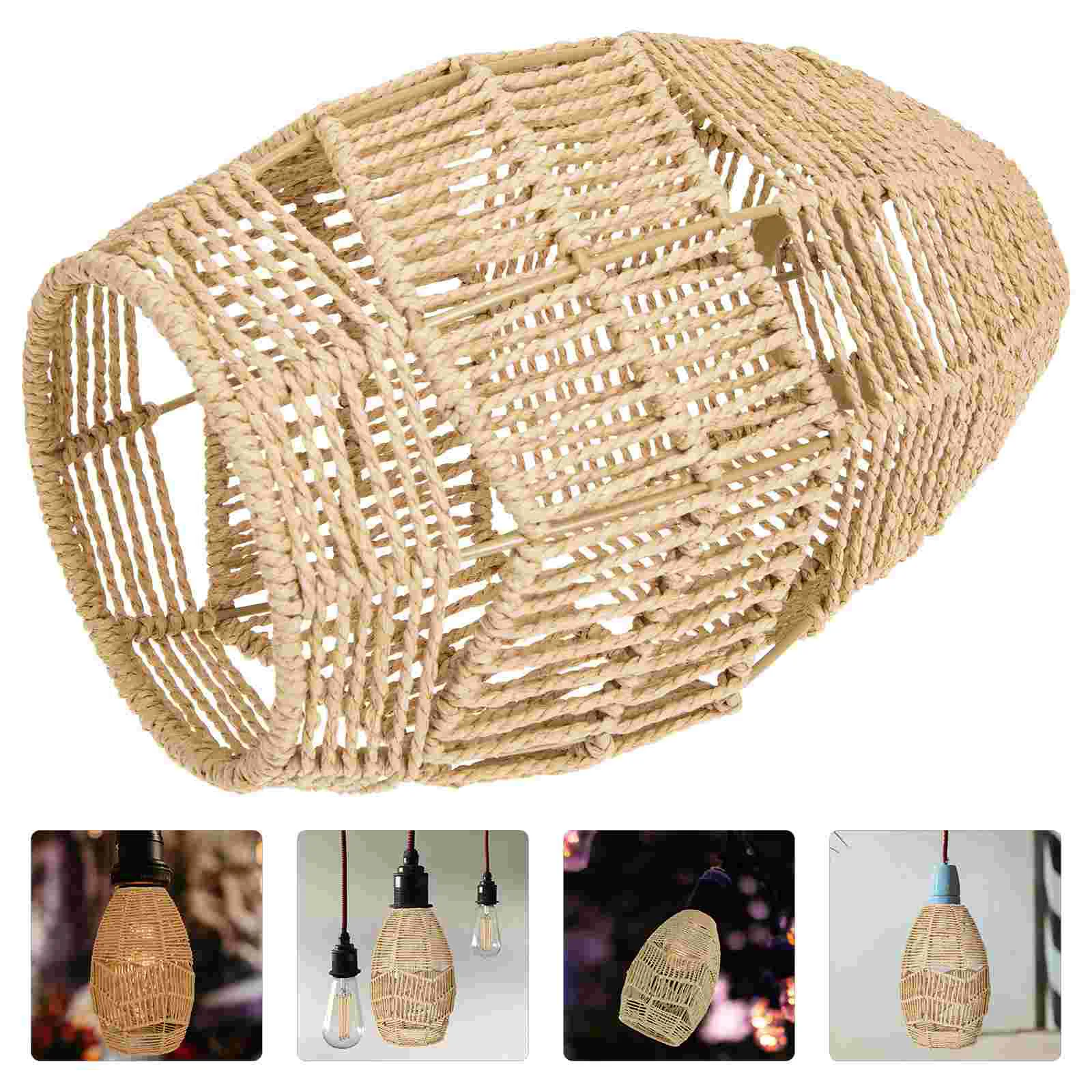 of The Lid Paper Rope Lampshade Hotel Protector Hanging Home Khaki Woven Style Light Cover Shell
of The Lid Paper Rope Lampshade Hotel Protector Hanging Home Khaki Woven Style Light Cover Shell