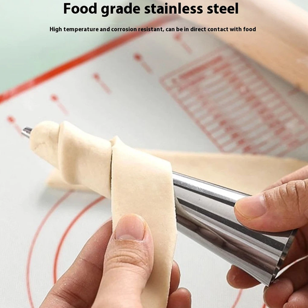 Stainless Steel Non-Stick Pan Cream Roll Baking Tray With 10 Cylindrical Molds Included Tool 
Stainless Steel Non-Stick Pan Cream Roll Baking Tray With 10 Cylindrical Molds Included Tool