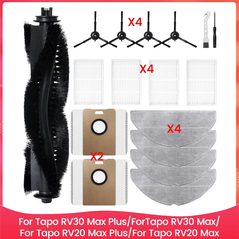 A21F-Accessory Set For Tapo RV30 Max Plus/Tapo RV30 Max/Tapo RV20 Max Plus/Tapo RV20 Max Robot Vacuum Cleaner Parts