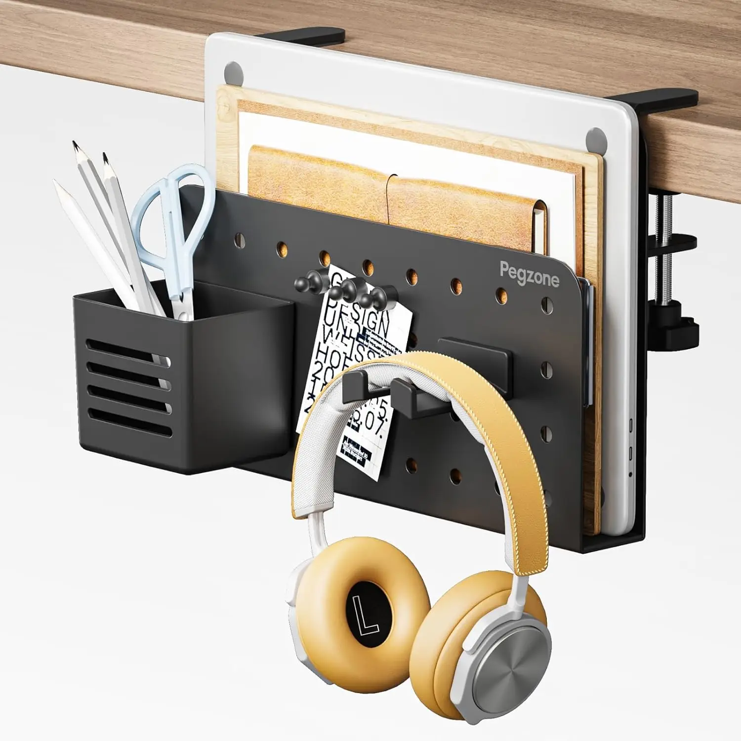 Desk Side Storage Organizer, No Drill Under Desk Laptop Holder with Pegboard Accessories, Clamp on Shelf for Flat Edge Desks
Desk Side Storage Organizer, No Drill Under Desk Laptop Holder with Pegboard Accessories, Clamp on Shelf for Flat Edge Desks