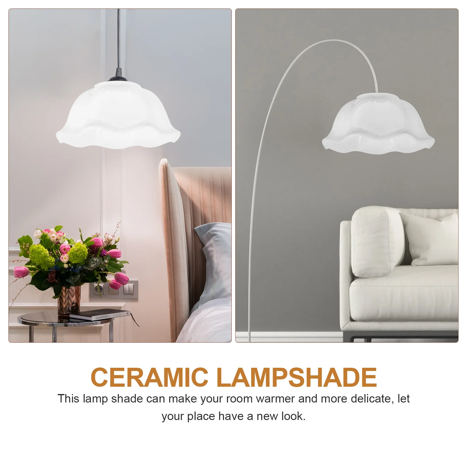 Nordic Style Ceramic Lamp Shade Small Decorative Replacement for Floor Table Desk Lamps Lightweight Light Cover 
Nordic Style Ceramic Lamp Shade Small Decorative Replacement for Floor Table Desk Lamps Lightweight Light Cover