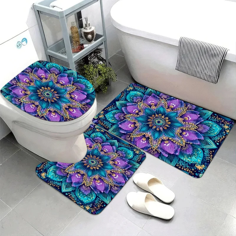 Комплект ковриков для ванной VIKAMA 3 шт. с психоделическим узором мандалы, противоскользящий и впитывающий коврик для ванной, декоративное покрытие для унитаза
Комплект ковриков для ванной VIKAMA 3 шт. с психоделическим узором мандалы, противоскользящий и впитывающий коврик для ванной, декоративное покрытие для унитаза