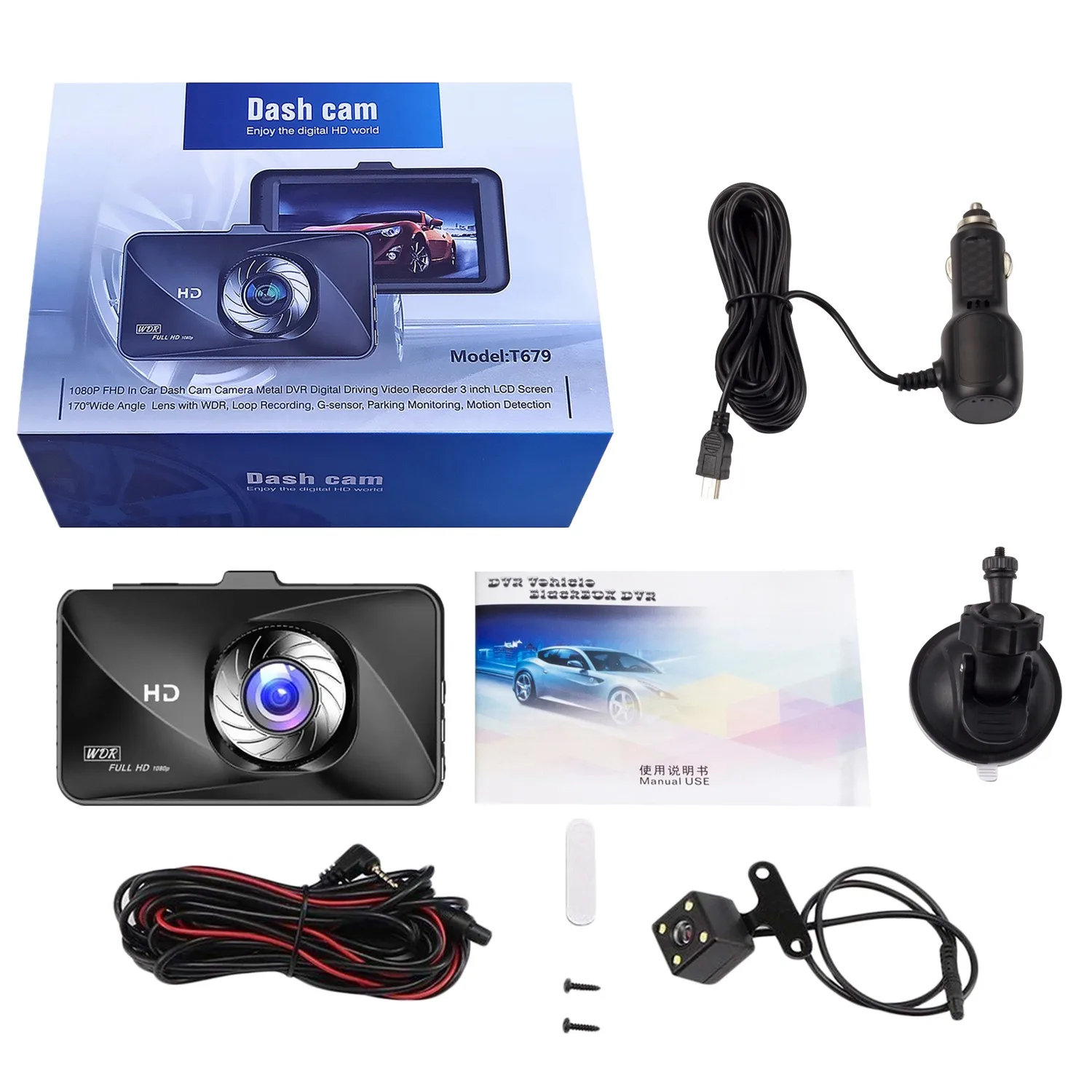 3 Inch Car Dash Camera Driving Recorder 170 Wide Angle Dvr With Rear Camera Infrared Night
3 Inch Car Dash Camera Driving Recorder 170 Wide Angle Dvr With Rear Camera Infrared Night