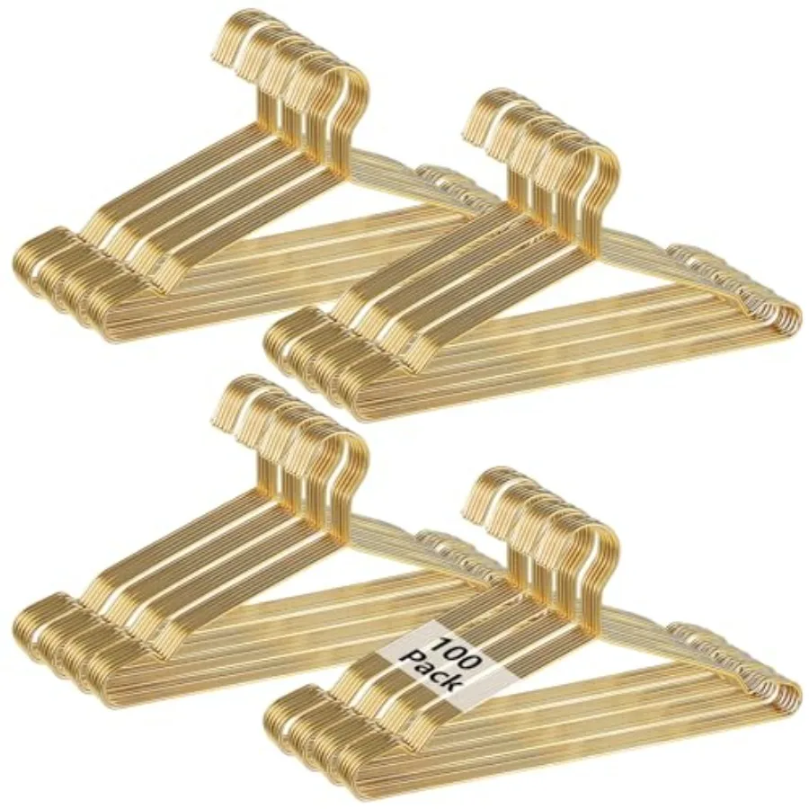 Gold Metal Clothes Hangers - 100 Pcs Heavy-Duty Stainless Steel Wire Hangers Space-Saving Design for Coats Suits Dresses Elegan
Gold Metal Clothes Hangers - 100 Pcs Heavy-Duty Stainless Steel Wire Hangers Space-Saving Design for Coats Suits Dresses Elegan