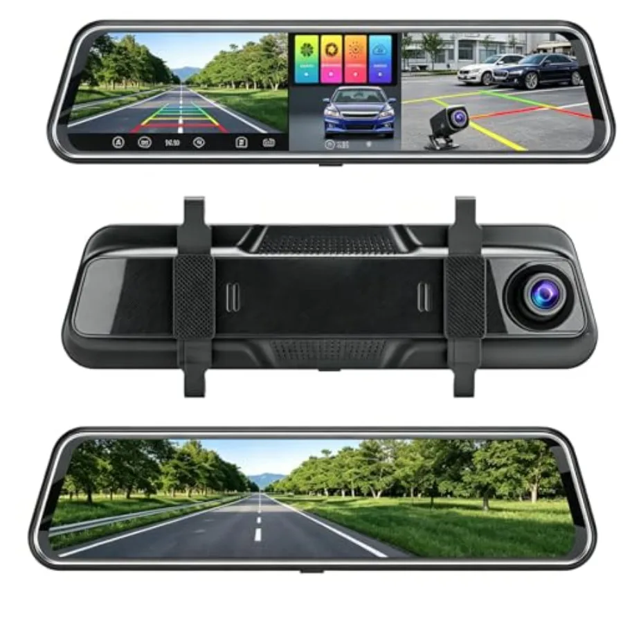 Car security dash camera with 4K dual cameras, 10'' touch screen, black ABS plastic housing, night vision and 24H parking monit
Car security dash camera with 4K dual cameras, 10'' touch screen, black ABS plastic housing, night vision and 24H parking monit