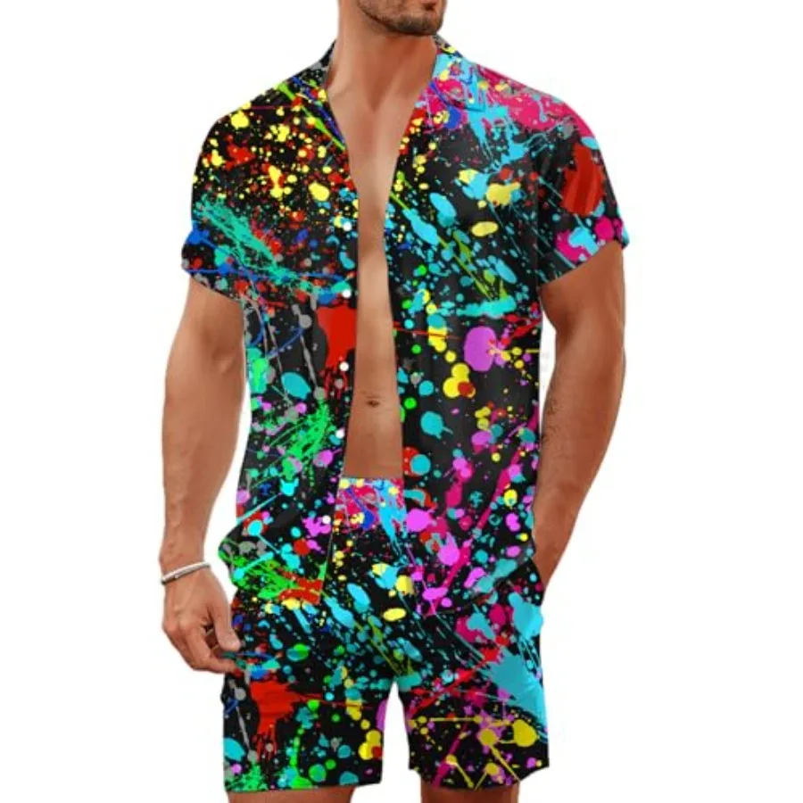 80s 90s Men's Hawaiian Outfits 2 Pcs Shirt and Shorts Sets Button Down Beach Suits Disco Party
80s 90s Men's Hawaiian Outfits 2 Pcs Shirt and Shorts Sets Button Down Beach Suits Disco Party