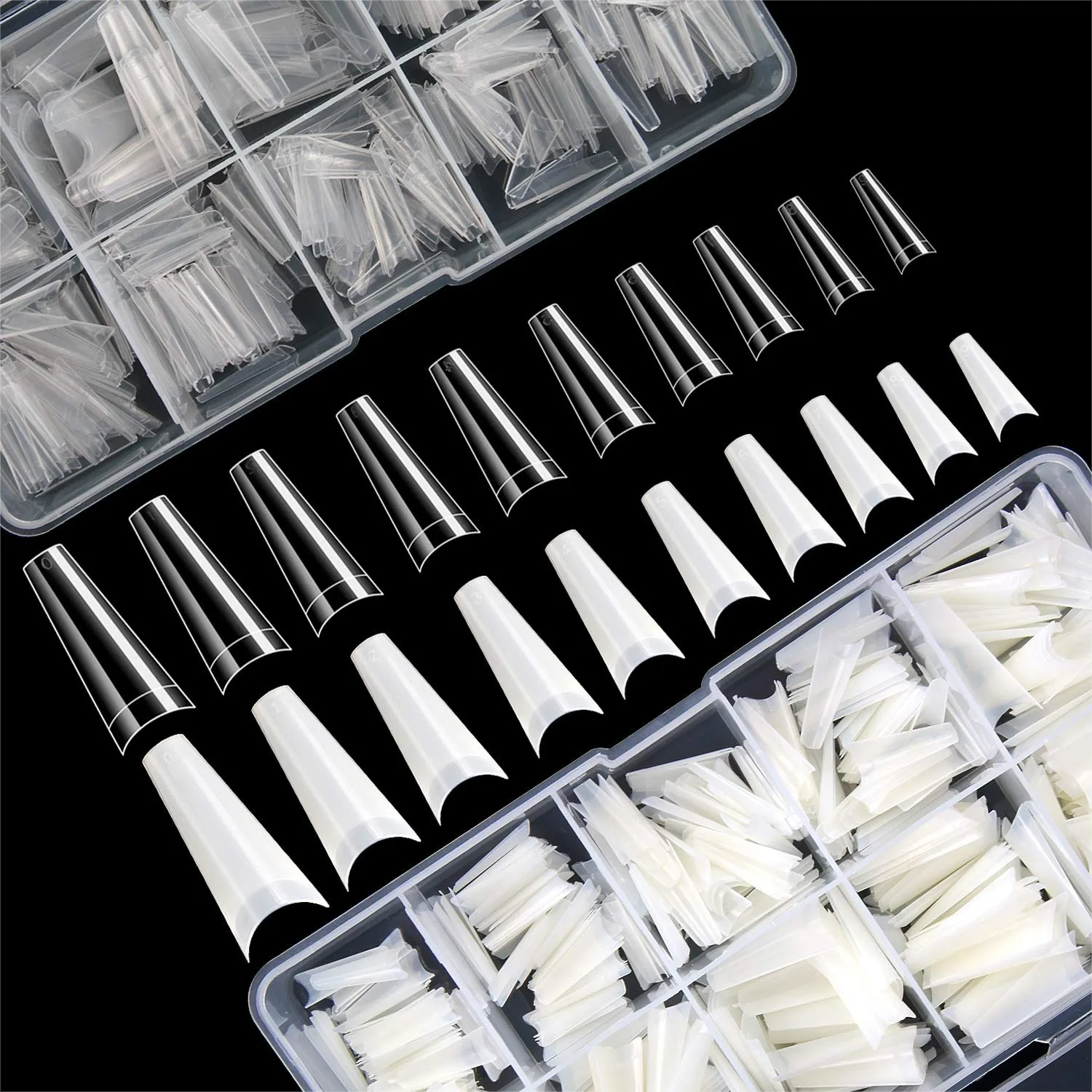1000 PCS French Coffin Ballerina Nail Tips Acrylic Nails Half False Flake Nail Tips 10 Sizes with Clear Plastic Cases for Salon
1000 PCS French Coffin Ballerina Nail Tips Acrylic Nails Half False Flake Nail Tips 10 Sizes with Clear Plastic Cases for Salon