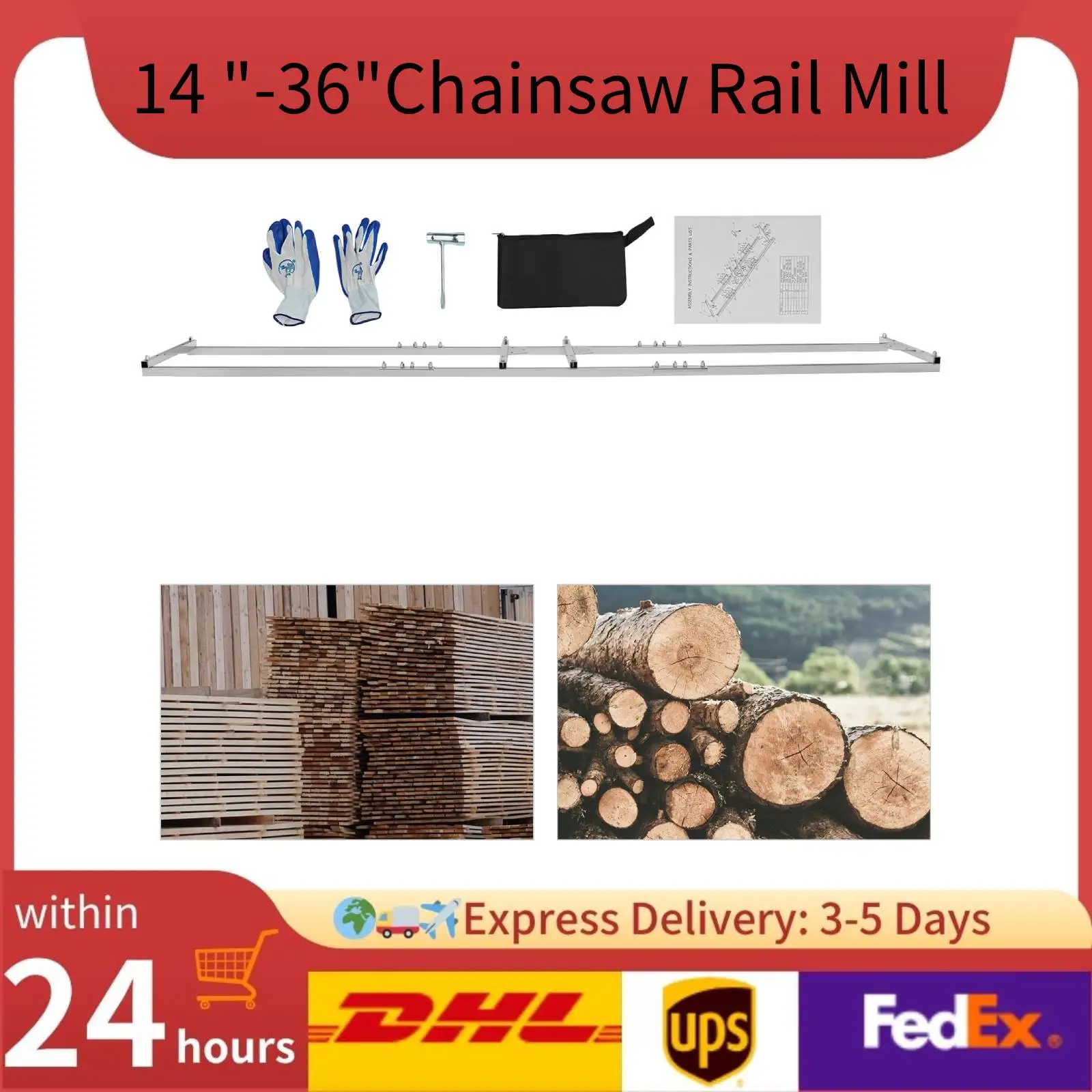 14 "-36" Bar Chainsaw Rail Mill Guide System Kit 4 Reinforce 4 Fixed Plate Cut Saw Mill Glove for Woodworkers and Carpenters 
14 "-36" Bar Chainsaw Rail Mill Guide System Kit 4 Reinforce 4 Fixed Plate Cut Saw Mill Glove for Woodworkers and Carpenters