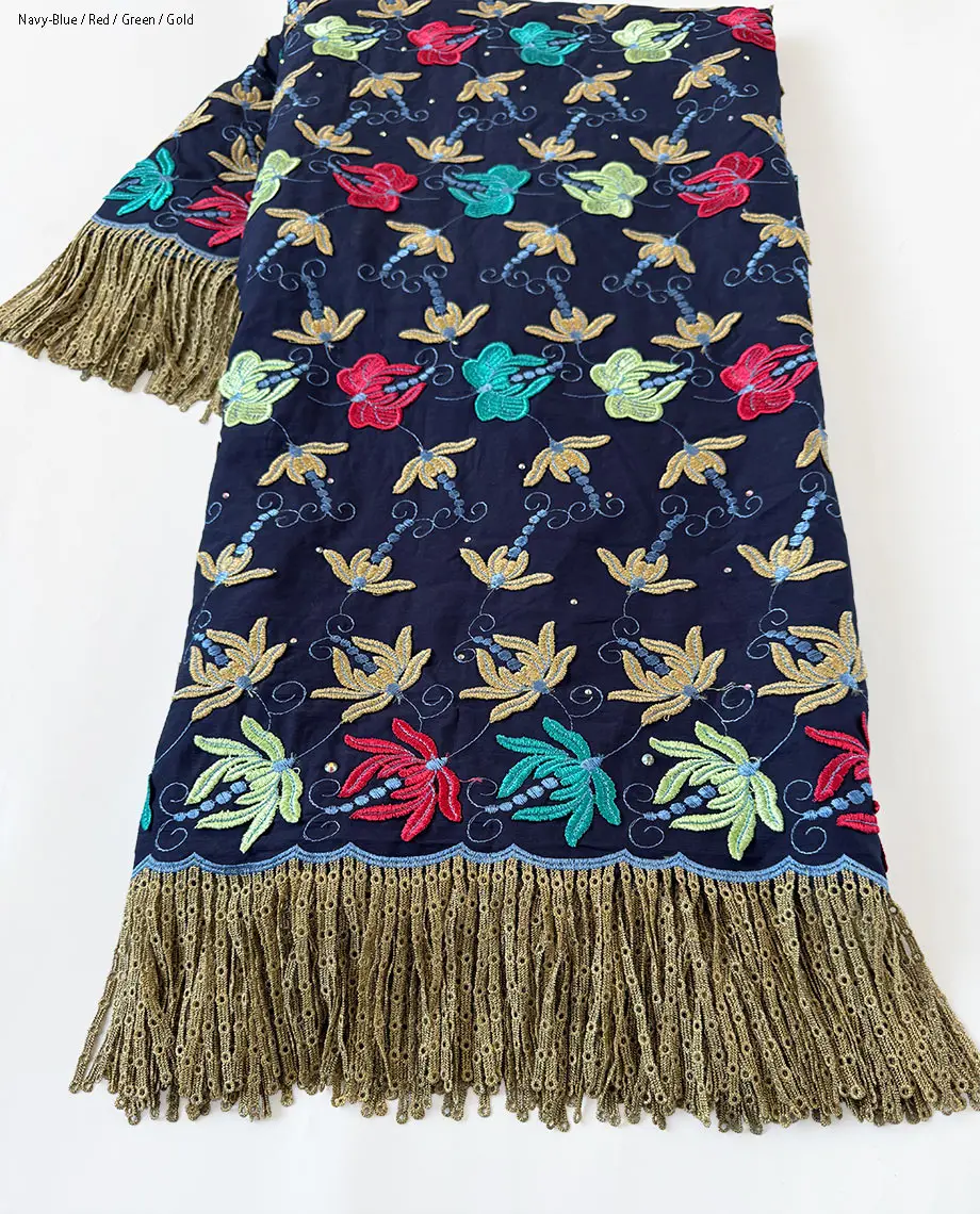 3D Embroidered Cotton Lace with Tassels Soft Fashionable African Swiss Voile Lace Modern Traditional Nigeria inspired Fabric
3D Embroidered Cotton Lace with Tassels Soft Fashionable African Swiss Voile Lace Modern Traditional Nigeria inspired Fabric