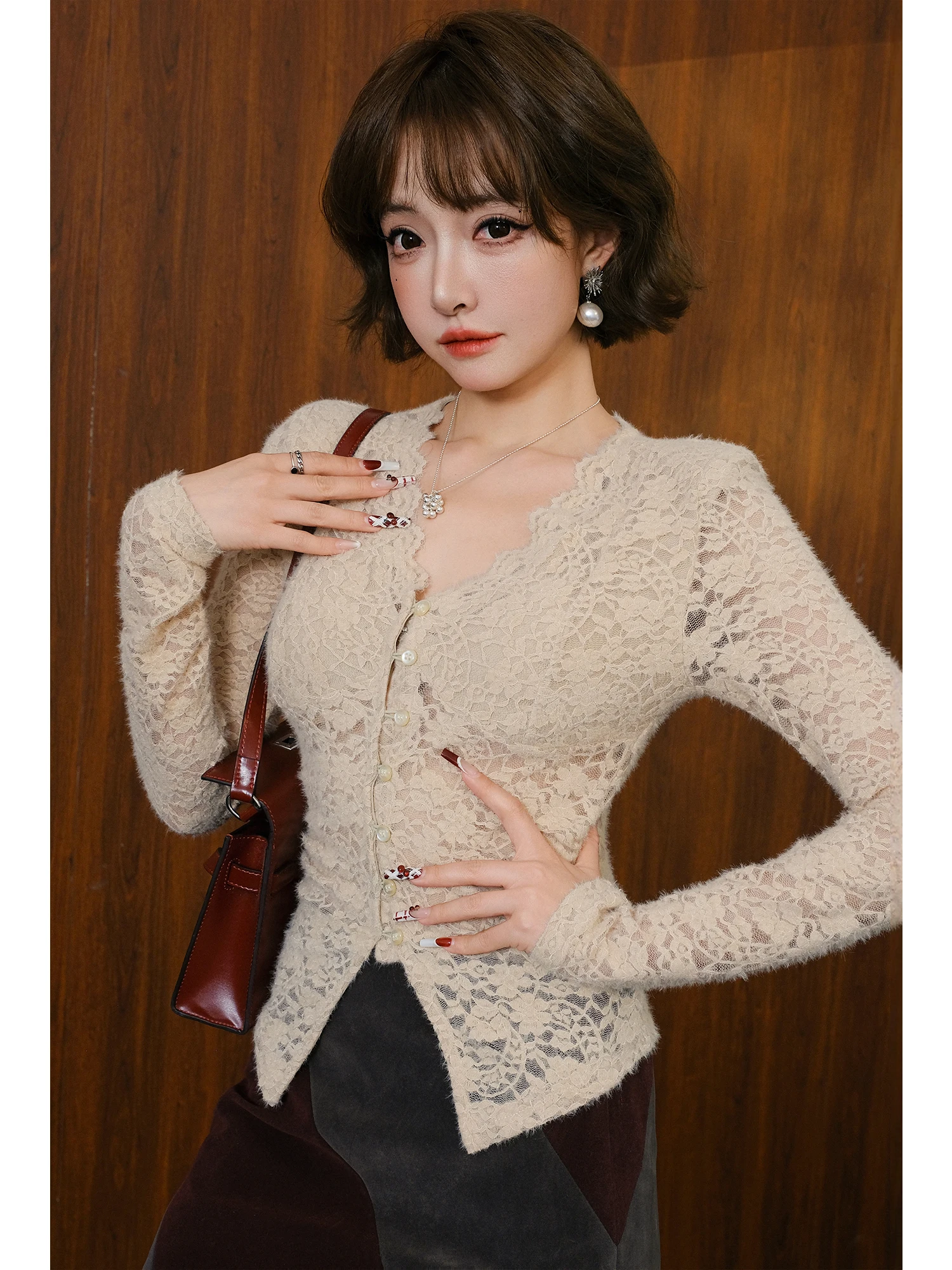 MIUCO Pure Desire Sexy Women's Lace Open Cardigan Slimming Base irt Inner Wear Top V-ne Long Sve Busin Casual
MIUCO Pure Desire Sexy Women's Lace Open Cardigan Slimming Base irt Inner Wear Top V-ne Long Sve Busin Casual