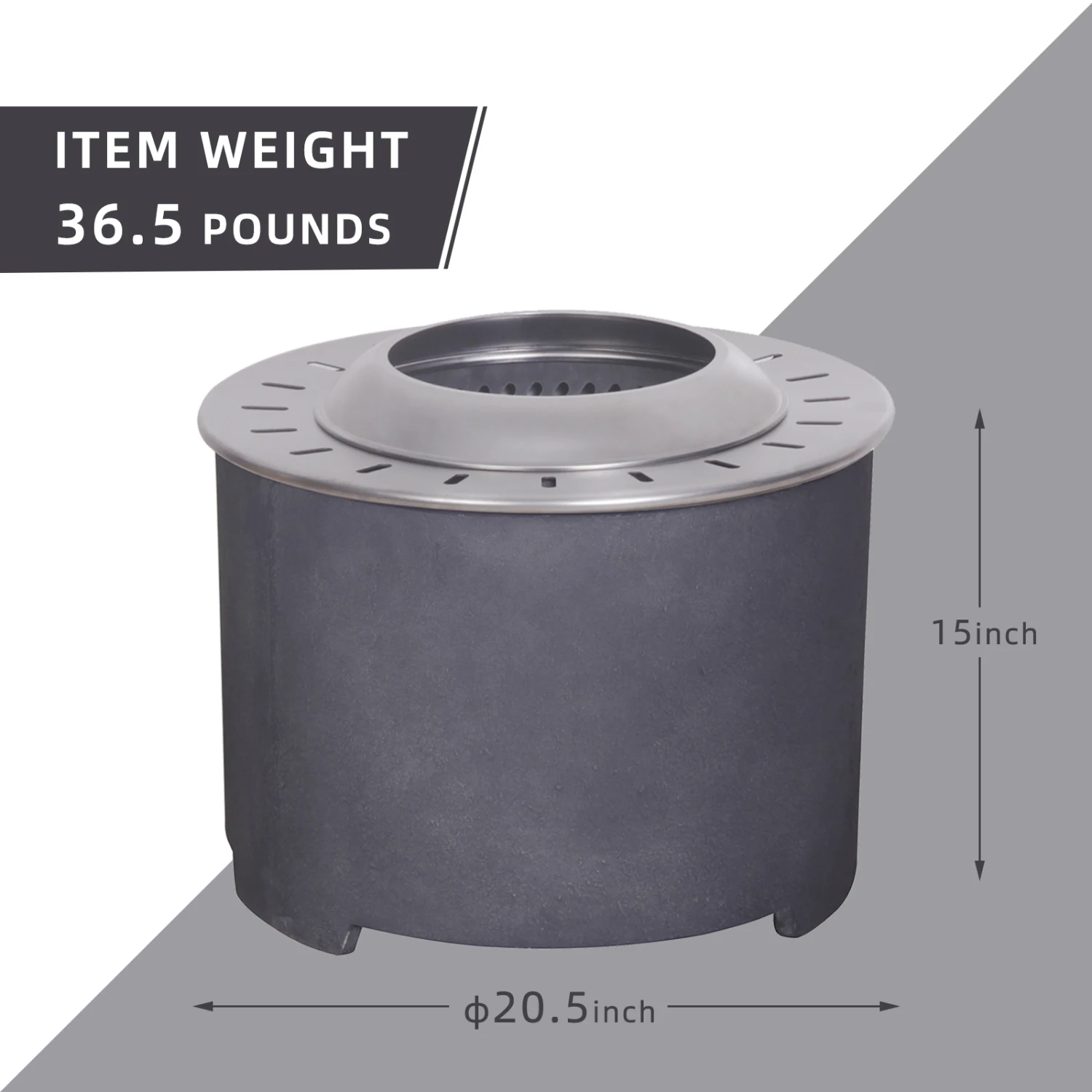 20.5 Inch x 15 Inch Dark Grey Faux Concrete Texture Smokeless Firepit With Wood Pellet/Twig/Wood As The Fuel
20.5 Inch x 15 Inch Dark Grey Faux Concrete Texture Smokeless Firepit With Wood Pellet/Twig/Wood As The Fuel