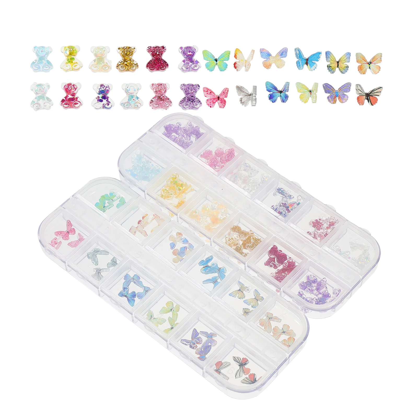 96 Pcs Nail Accessories Acrylic Resin Charms 3D Decoration Bears Butterflies Lightweight Storage Travel Gifts Nail Lover
96 Pcs Nail Accessories Acrylic Resin Charms 3D Decoration Bears Butterflies Lightweight Storage Travel Gifts Nail Lover