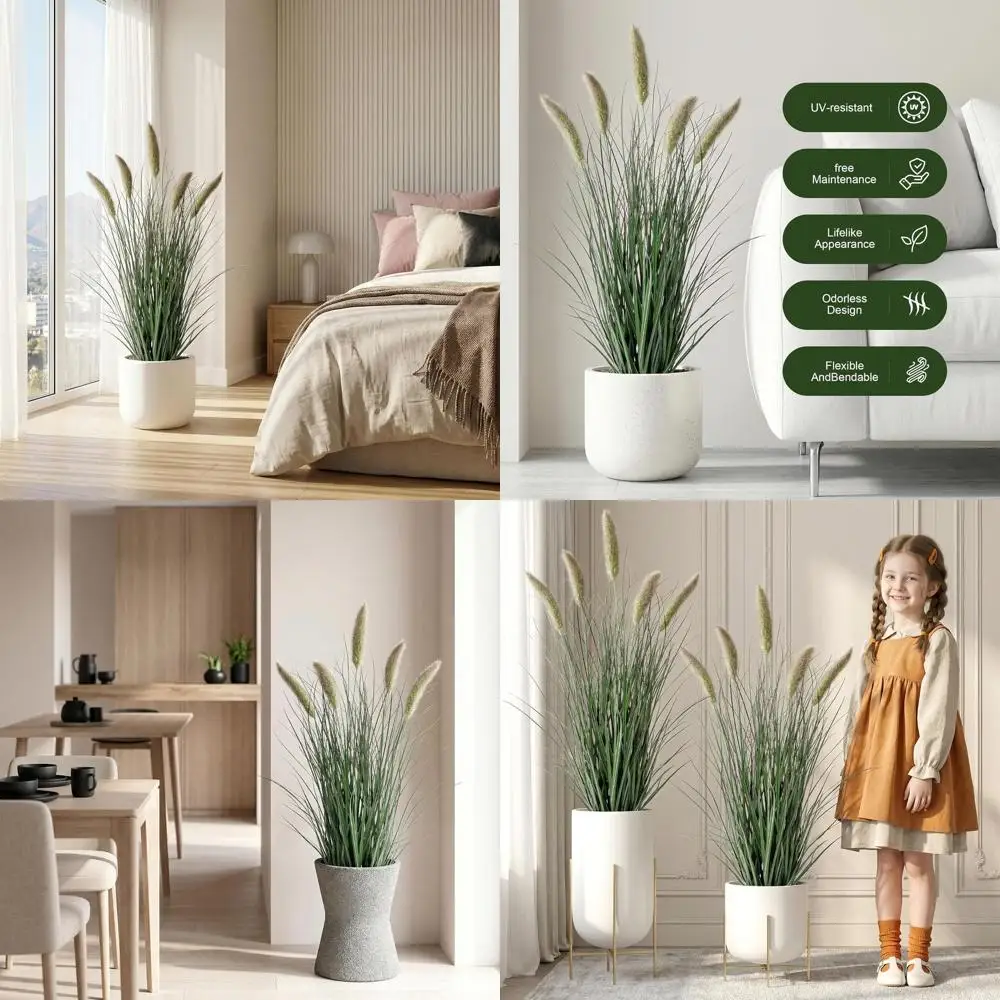 Indoor/Outdoor Artificial Cattail Reed Grass, Tall Green Onions Plant for Living Room & Kitchen Decor (36, 2 Pack)
Indoor/Outdoor Artificial Cattail Reed Grass, Tall Green Onions Plant for Living Room & Kitchen Decor (36, 2 Pack)
