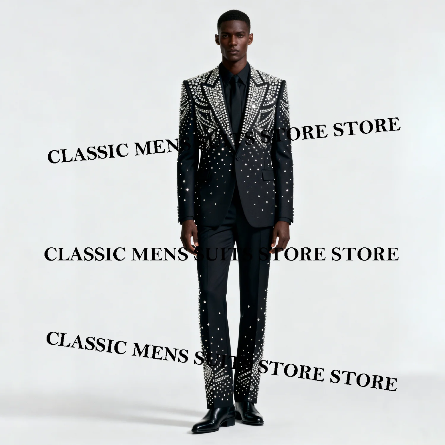 Sparkly Metallic Jewelry Ornament Tuxedo Men Customized Suits 2 Piece Wedding Groom Male Prom Blazer Slim Party Ternos Completo
Sparkly Metallic Jewelry Ornament Tuxedo Men Customized Suits 2 Piece Wedding Groom Male Prom Blazer Slim Party Ternos Completo