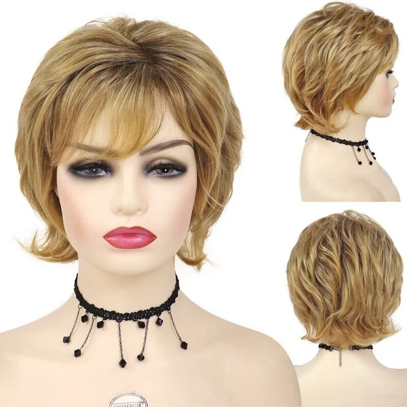 Ladies Blonde Full Wig Short Curly Wigs Women Natural Wavy Synthetic Hair Wig
Ladies Blonde Full Wig Short Curly Wigs Women Natural Wavy Synthetic Hair Wig
