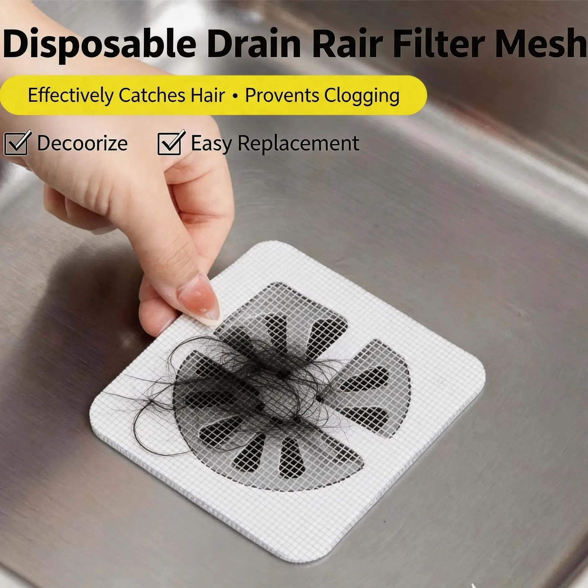 10pcs Disposable Shower Drain Hair Catcher Mesh Shower Drain Covers Floor Sink Strainer Filter Hair Stopper For Bathroom Kitchen
10pcs Disposable Shower Drain Hair Catcher Mesh Shower Drain Covers Floor Sink Strainer Filter Hair Stopper For Bathroom Kitchen