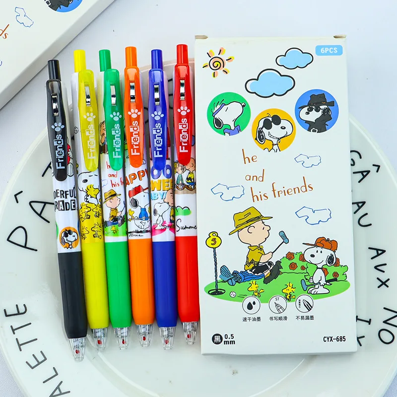 6pcs New Snoopy Pen Press Pen Stationery Learning Supplies Neutral Pen 0.5mm Speed Drying Brush Test Pen Student Gift
6pcs New Snoopy Pen Press Pen Stationery Learning Supplies Neutral Pen 0.5mm Speed Drying Brush Test Pen Student Gift