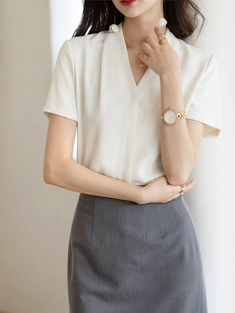 Offiy High nce Ele ey White ort Sve V-Ne Commute Profional Women's irt Comfortable Breathable Poly...
Offiy High nce Ele ey White ort Sve V-Ne Commute Profional Women's irt Comfortable Breathable Poly...