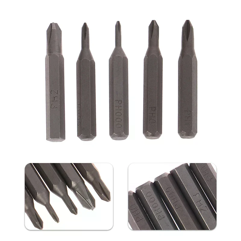 5Pcs H4×28mm Cross Screwdriver Bits PH000 PH000 PH00 PH0 PH1 PH2 4mm Hex Shank Professional Screwdriver Set Tools.
5Pcs H4×28mm Cross Screwdriver Bits PH000 PH000 PH00 PH0 PH1 PH2 4mm Hex Shank Professional Screwdriver Set Tools.
