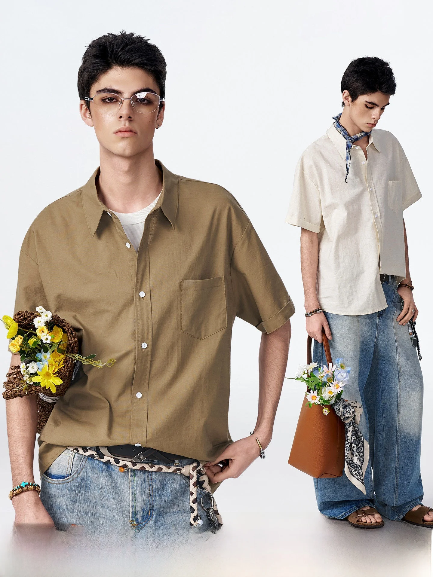 Dream Made Linen Short Sleeve Shirt Men's Summer Breathable Commute Shirt Casual Loose Fit Pocket Design Thin Cotton Blend
Dream Made Linen Short Sleeve Shirt Men's Summer Breathable Commute Shirt Casual Loose Fit Pocket Design Thin Cotton Blend