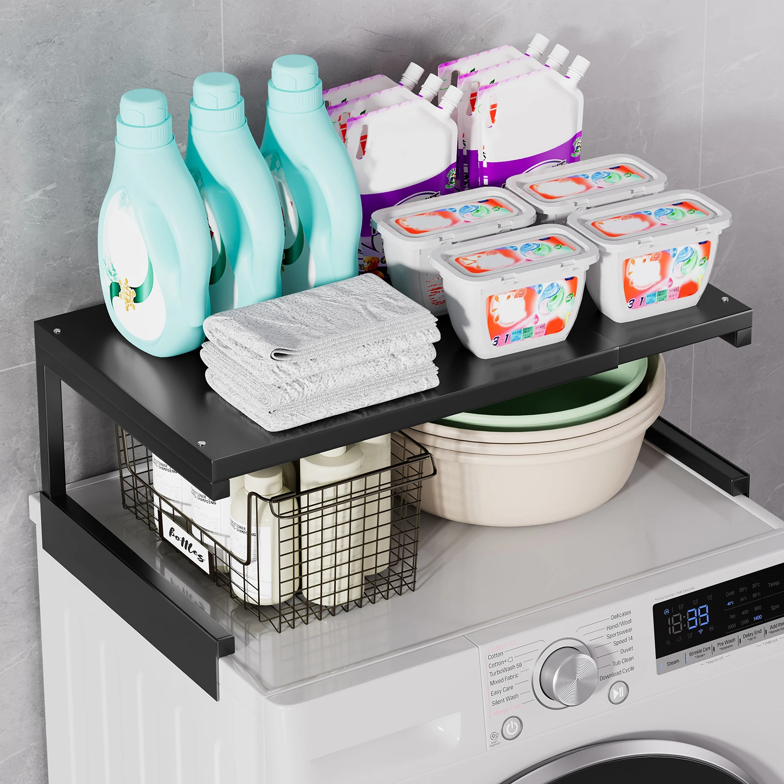 1Pc Washing Machine Top Storage Rack, Extendable Layered Storage Shelf, Laundry Detergent Storage Rack,
1Pc Washing Machine Top Storage Rack, Extendable Layered Storage Shelf, Laundry Detergent Storage Rack,