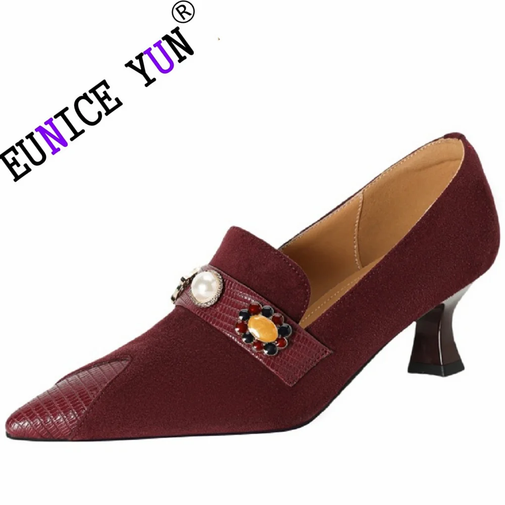 【EUNICE YUN】New Spring Handmade Genuine Leather Sheep Suede Pointed Toe Women Mid Shoes for Deep Mouth 34-40
【EUNICE YUN】New Spring Handmade Genuine Leather Sheep Suede Pointed Toe Women Mid Shoes for Deep Mouth 34-40