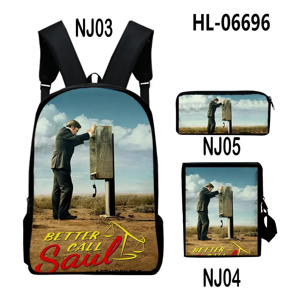 Harajuku Youthful Better Call Saul 3D Print 3pcs/Set Student Travel bags Laptop Daypack Backpack Shoulder Bag Pencil Case
Harajuku Youthful Better Call Saul 3D Print 3pcs/Set Student Travel bags Laptop Daypack Backpack Shoulder Bag Pencil Case