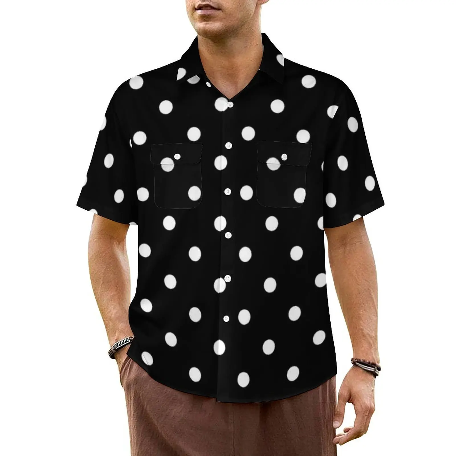 Hawaiian Shirt Beach Vintage 80S Black White Blouses Classic Polka Dots Casual Shirts Men Short-Sleeve Harajuku Oversize Clothes
Hawaiian Shirt Beach Vintage 80S Black White Blouses Classic Polka Dots Casual Shirts Men Short-Sleeve Harajuku Oversize Clothes