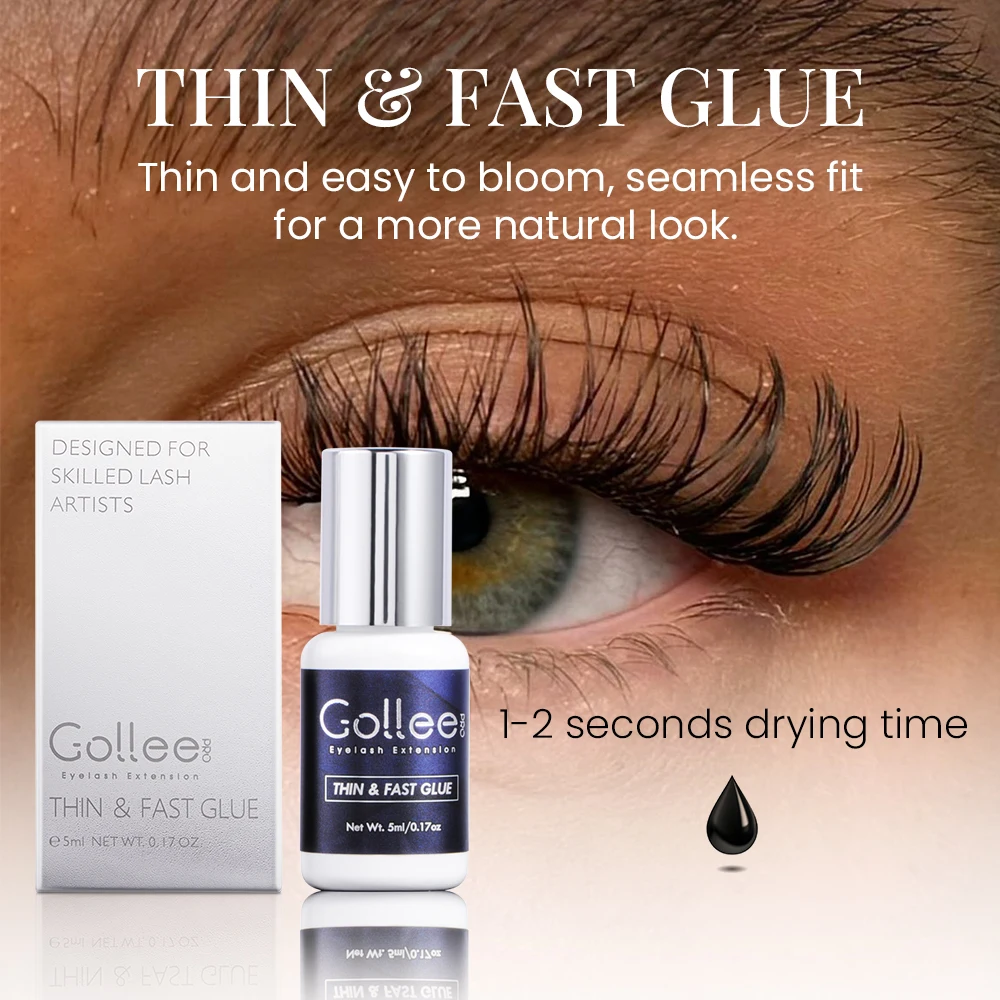 Gollee Glue for Eyelashes Extensions 1-2s Drying 15ml Super Bonder Glue Lasting False Lash Extension Supplies Profession Makeup
Gollee Glue for Eyelashes Extensions 1-2s Drying 15ml Super Bonder Glue Lasting False Lash Extension Supplies Profession Makeup