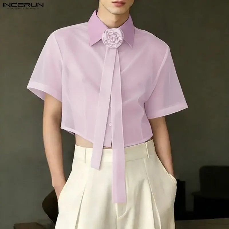 INCERUN Men's Shirt Mesh Patchwork Flower Lapel Short Sleeve Men Clothes Streetwear See Through 2026 Fashion Crop Tops For Man
INCERUN Men's Shirt Mesh Patchwork Flower Lapel Short Sleeve Men Clothes Streetwear See Through 2026 Fashion Crop Tops For Man