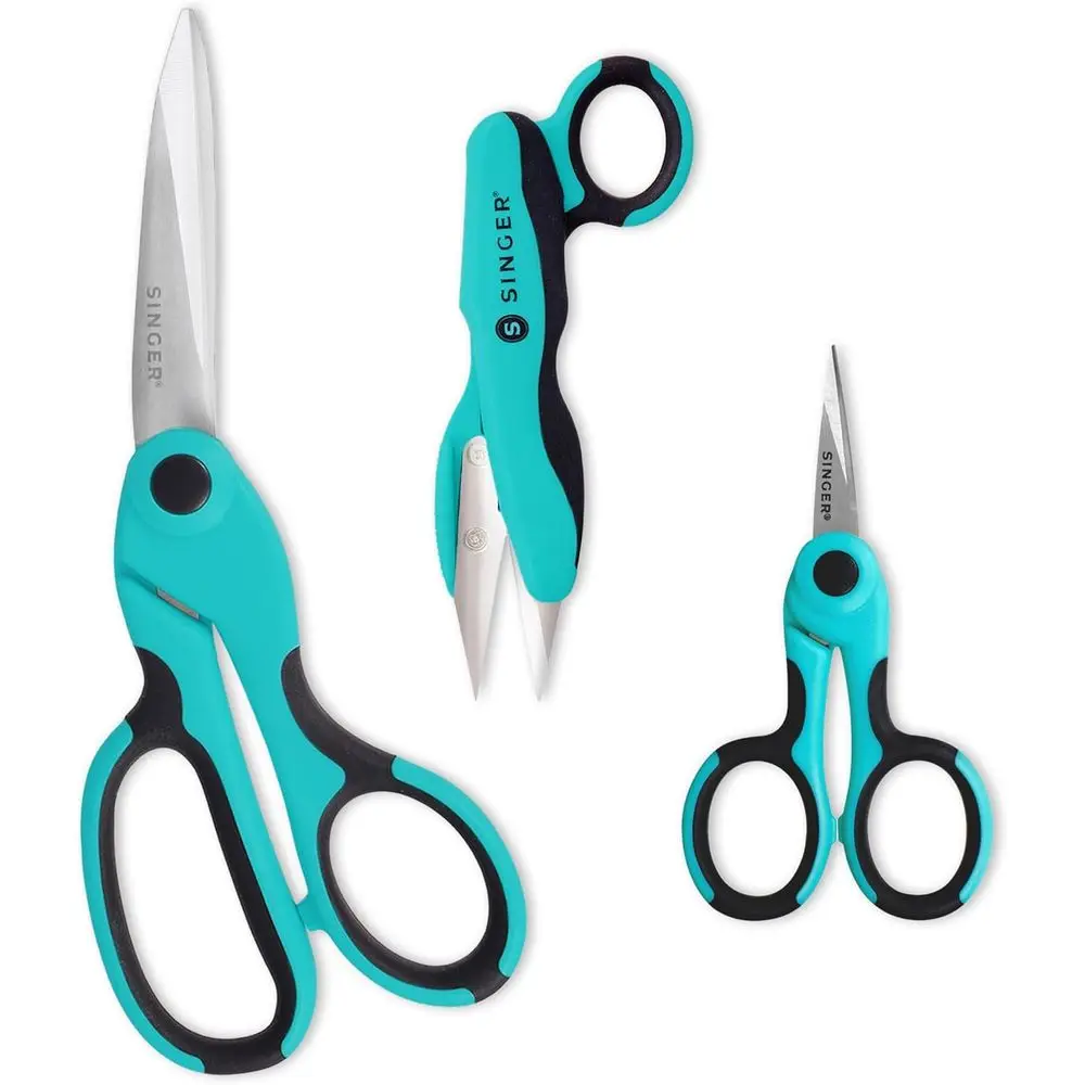 Heavy Duty 8.5 Fabric Scissors, 4.5 Embroidery Scissors, 5 Thread Snips with Comfort Grip (Teal)
Heavy Duty 8.5 Fabric Scissors, 4.5 Embroidery Scissors, 5 Thread Snips with Comfort Grip (Teal)