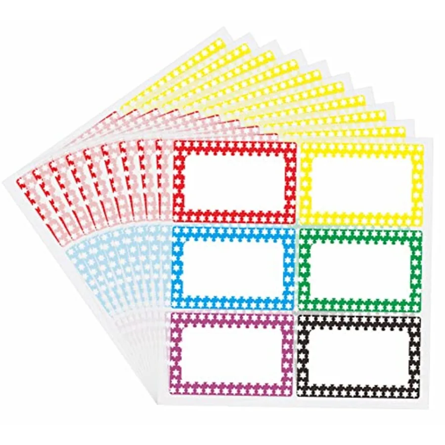 60 PCS Name Tag Stickers 3-1/2x 2-1/4 Colorful Star Border Name Labels for School Office Home Use on Clothes Storage Boxes Pack
60 PCS Name Tag Stickers 3-1/2x 2-1/4 Colorful Star Border Name Labels for School Office Home Use on Clothes Storage Boxes Pack