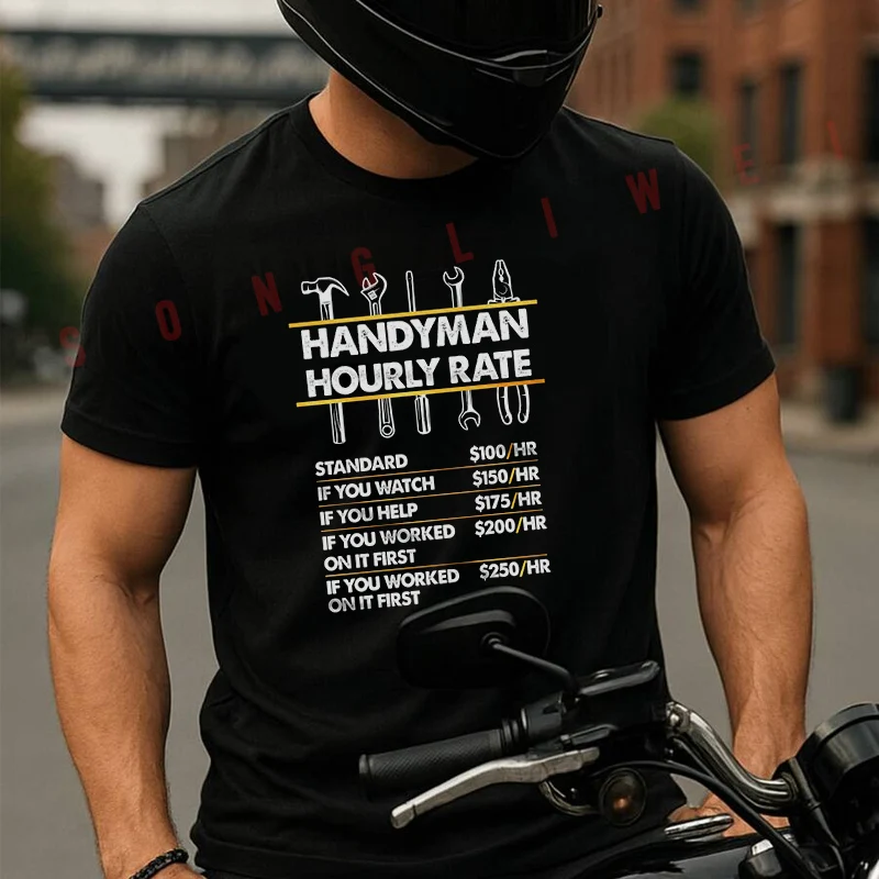 Summer Funny Handyman Hourly Rate T-Shirt Men Women Moto Breathable Quick Drying Racing Suit Short Sleeved Sports T Shirt
Summer Funny Handyman Hourly Rate T-Shirt Men Women Moto Breathable Quick Drying Racing Suit Short Sleeved Sports T Shirt
