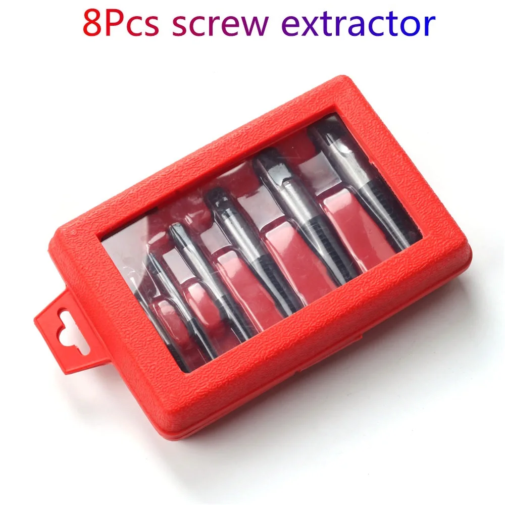 Broken Screw Remover Extractor Drill Bits 8Pcs Steel Durable Easy Out Remover Center Drill Damaged Bolts Remover Drill Tool
Broken Screw Remover Extractor Drill Bits 8Pcs Steel Durable Easy Out Remover Center Drill Damaged Bolts Remover Drill Tool