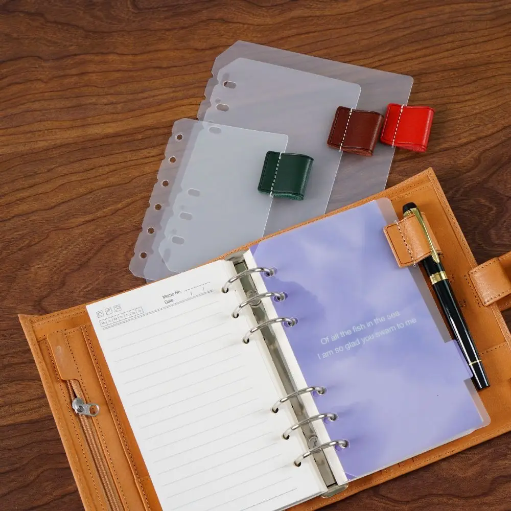 Transparent Index Dividers with Leather Pen Clip PP European Style Divider with Cowhide Pen Holder Frosted Universal
Transparent Index Dividers with Leather Pen Clip PP European Style Divider with Cowhide Pen Holder Frosted Universal
