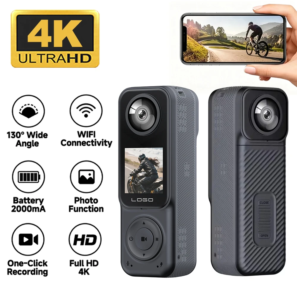 4K+2K Dual Lens Action Camera Front & Rear WiFi mini Sports Cam 130° Wide Angle Night Vision Camera for Motorcycle Helmet Vlog
4K+2K Dual Lens Action Camera Front & Rear WiFi mini Sports Cam 130° Wide Angle Night Vision Camera for Motorcycle Helmet Vlog
