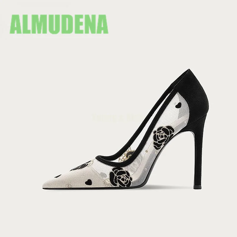 Lace High Heels New Black French Slim Heel Fashionable Mesh Breathable Pointed Sexy Comfortable Temperament Women's Single Shoes
Lace High Heels New Black French Slim Heel Fashionable Mesh Breathable Pointed Sexy Comfortable Temperament Women's Single Shoes