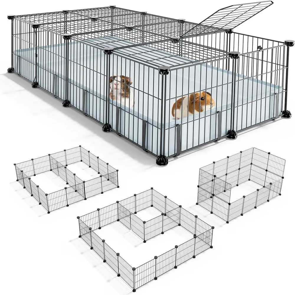 Large 47 L x 24 W x 12 H Metal Cage for Guinea Pigs, Playpen with Floor Mat and Top Cover, Suitable for Small Animals
Large 47 L x 24 W x 12 H Metal Cage for Guinea Pigs, Playpen with Floor Mat and Top Cover, Suitable for Small Animals