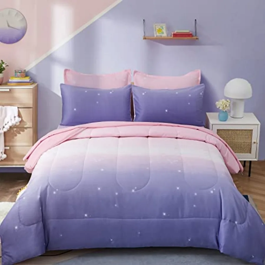 Girls Comforter Set Size Colorful Bedding Set Bed in A Bag for Kid Teen Girls 7 Pieces 1 Comforter, 1 Flat Sheet, 1 Fitted Shee
Girls Comforter Set Size Colorful Bedding Set Bed in A Bag for Kid Teen Girls 7 Pieces 1 Comforter, 1 Flat Sheet, 1 Fitted Shee