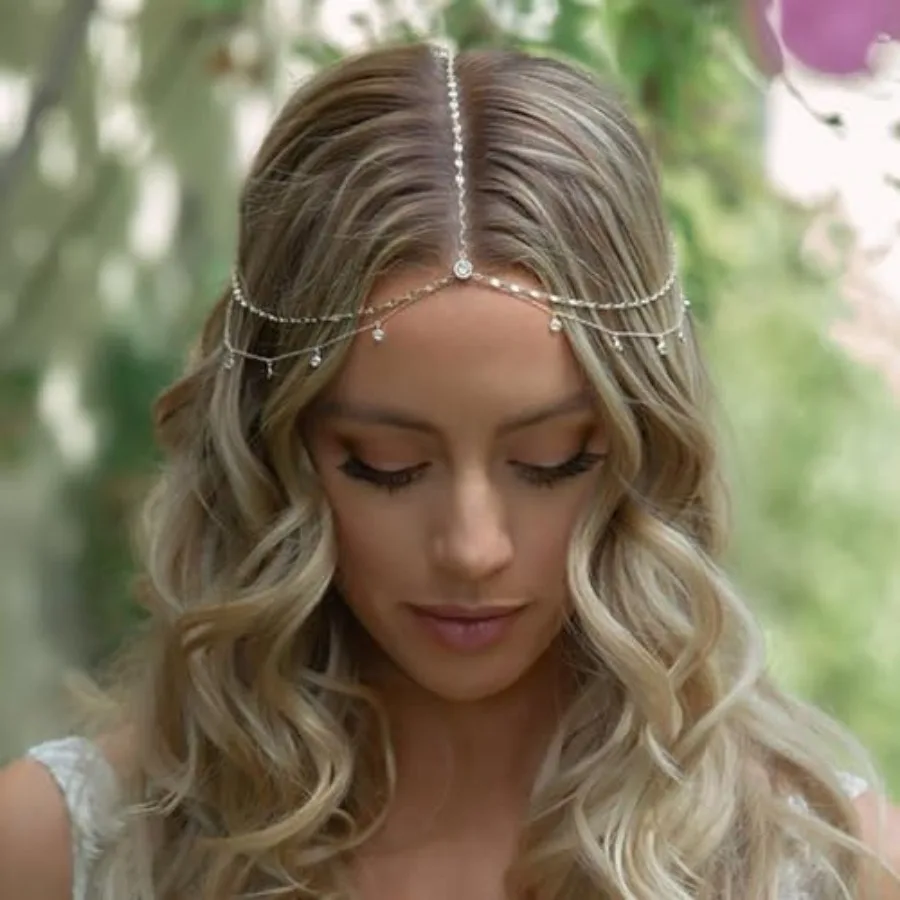 Rhinestone Head Chain Bride Headpiece Wedding Headbands Chain Layered Festival Prom Hair Accessories for Women And Girls
Rhinestone Head Chain Bride Headpiece Wedding Headbands Chain Layered Festival Prom Hair Accessories for Women And Girls
