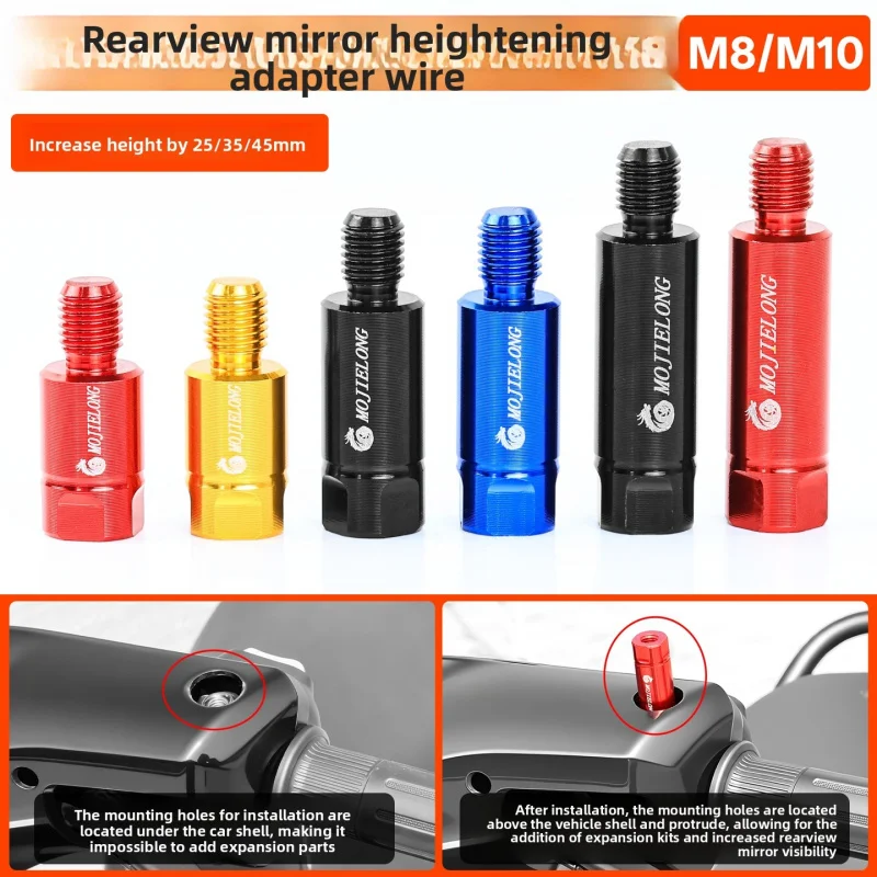Motorcycle Mirror Mount Riser Bolts Extender Screws Rearview Mirror Heightening Adapter for Scooter Moped E-Bike Universal Parts
Motorcycle Mirror Mount Riser Bolts Extender Screws Rearview Mirror Heightening Adapter for Scooter Moped E-Bike Universal Parts
