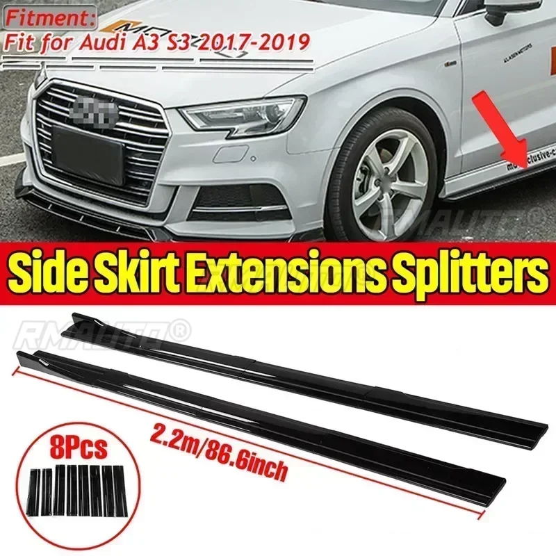 High Quality 8pcs 2.2m Car Side Skirt Extension Splitter Winglet Side Wing Bumper Lip For Audi A3 S-line / S3 2017-2019
High Quality 8pcs 2.2m Car Side Skirt Extension Splitter Winglet Side Wing Bumper Lip For Audi A3 S-line / S3 2017-2019