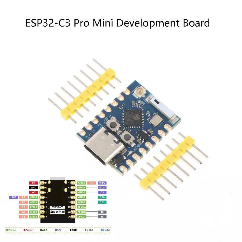 ESP32C3 Pro Mini Development Board WiFi Bluetooth Module ESP32 Development Board ESP32C3FN4 Chip Onboard For Electronic Projects
ESP32C3 Pro Mini Development Board WiFi Bluetooth Module ESP32 Development Board ESP32C3FN4 Chip Onboard For Electronic Projects